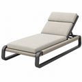 Lettino prendisole 200 x 70 x 88 cm in metallo nero e corda beige con schienale reclinabile