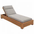 Lettino prendisole 200 x 70 cm in legno marrone con cuscino grigio - schienale reclinabile da esterno