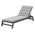 Lettino prendisole 195 x 65 x 88 cm in metallo grigio con schienale regolabile