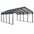 Tettoia per auto 500 x 300 x 240 cm in metallo nero con copertura traslucida per esterno